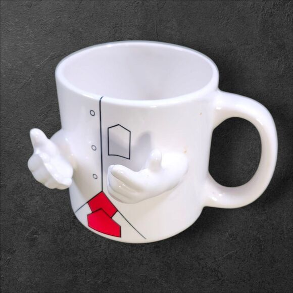 Vintage German 3D Hands Mug “Ich halt zu DiR” Support You Novelty Retro Rare - Picture 2 of 9